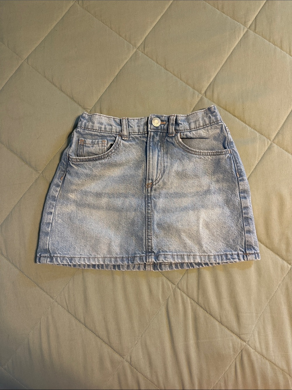 H&M Light Wash Denim Mini Skirt